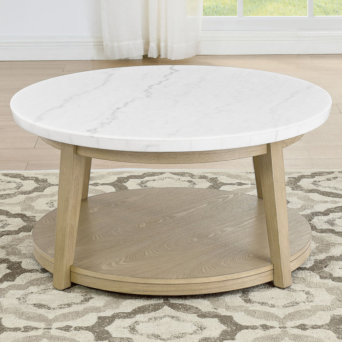 Vida - Marble Top Round Table – Coffee Tables by Steve Silver Furniture at Furniture Wholesale Plus , Nashville furniture store