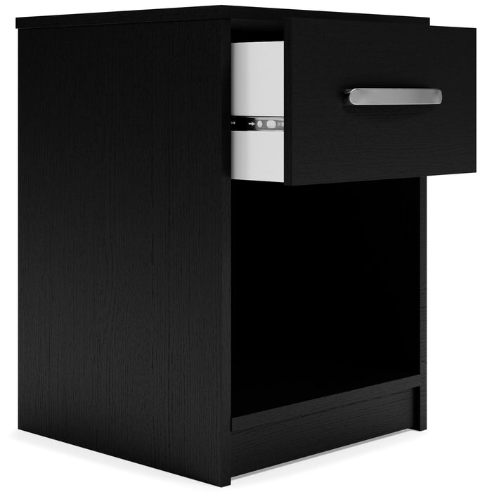 Finch - One Drawer Night Stand - 23" Height - Black – Accent Nightstands by Signature Design by Ashley® at Furniture Wholesale Plus , Nashville furniture store