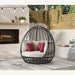 Playa - Twin Egg Chair With 3 Pillows - Dark Gray / Beige – Patio Swings by Elements International at Furniture Wholesale Plus , Nashville furniture store