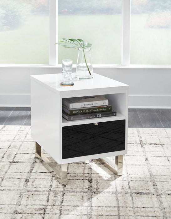 Gardoni - Chair Side End Table - White / Black – Chair Side Tables by Signature Design by Ashley® at Furniture Wholesale Plus , Nashville furniture store