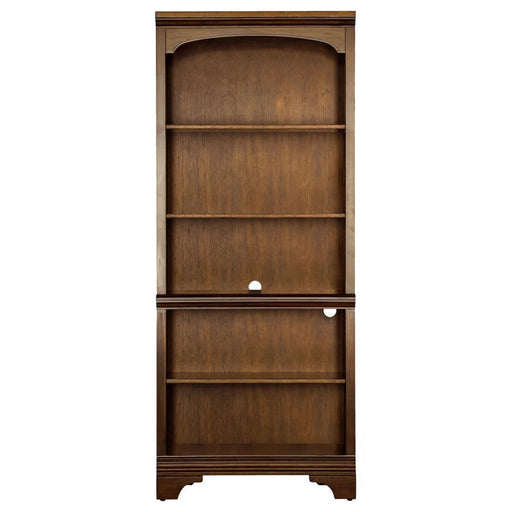Hartshill - 5-Shelf Bookcase - Burnished Oak - Premium Standard Bookcases from CoasterElevations - Just $769! Shop now at Furniture Wholesale Plus  We are the best furniture store in Nashville, Hendersonville, Goodlettsville, Madison, Antioch, Mount Juliet, Lebanon, Gallatin, Springfield, Murfreesboro, Franklin, Brentwood