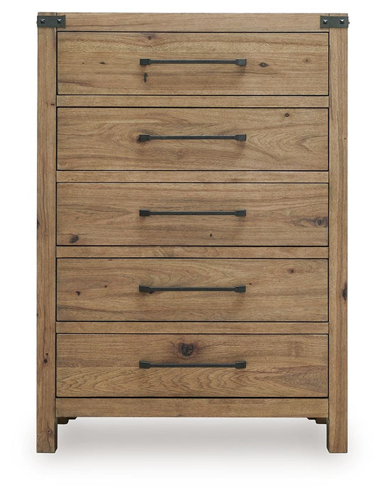 Ridgester - Five Drawer Chest - Light Brown – Accent Chests by Benchcraft® at Furniture Wholesale Plus , Nashville furniture store