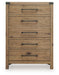 Ridgester - Five Drawer Chest - Light Brown – Accent Chests by Benchcraft® at Furniture Wholesale Plus , Nashville furniture store