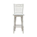 Magnolia Manor - Spindle Back Swivel Bar Stool - Antique White & Weathered Bark – Bar Height (28"-30") by Liberty Furniture at Furniture Wholesale Plus , Nashville furniture store