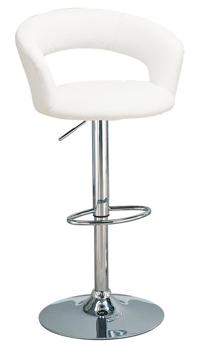 Barraza 29" Adjustable Height Bar Stool White and Chrome - Premium Barstool from Coaster Z2 Standard - Just $142! Shop now at Furniture Wholesale Plus  We are the best furniture store in Nashville, Hendersonville, Goodlettsville, Madison, Antioch, Mount Juliet, Lebanon, Gallatin, Springfield, Murfreesboro, Franklin, Brentwood