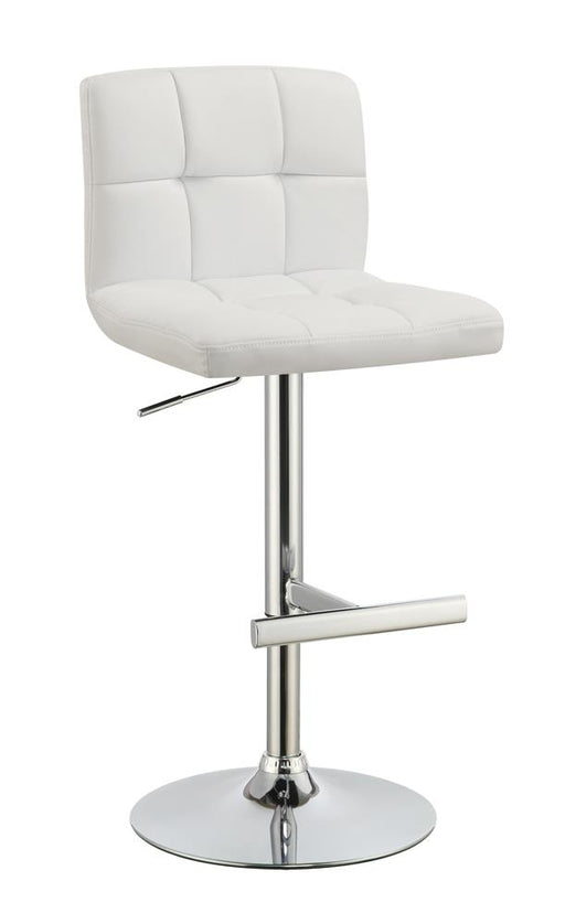 Lenny Adjustable Bar Stools Chrome and White (Set of 2) - Premium Barstool from Coaster Z2 Standard - Just $126! Shop now at Furniture Wholesale Plus  We are the best furniture store in Nashville, Hendersonville, Goodlettsville, Madison, Antioch, Mount Juliet, Lebanon, Gallatin, Springfield, Murfreesboro, Franklin, Brentwood