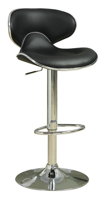 Edenton Upholstered Adjustable Height Bar Stools Black and Chrome (Set of 2) - Premium Barstool from Coaster Z2 Standard - Just $118! Shop now at Furniture Wholesale Plus  We are the best furniture store in Nashville, Hendersonville, Goodlettsville, Madison, Antioch, Mount Juliet, Lebanon, Gallatin, Springfield, Murfreesboro, Franklin, Brentwood