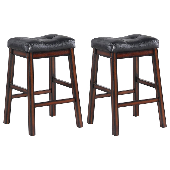 Donald Upholstered Counter Height Stools Black and Cappuccino (Set of 2) - Premium Barstool from Coaster Z2 Standard - Just $78! Shop now at Furniture Wholesale Plus  We are the best furniture store in Nashville, Hendersonville, Goodlettsville, Madison, Antioch, Mount Juliet, Lebanon, Gallatin, Springfield, Murfreesboro, Franklin, Brentwood