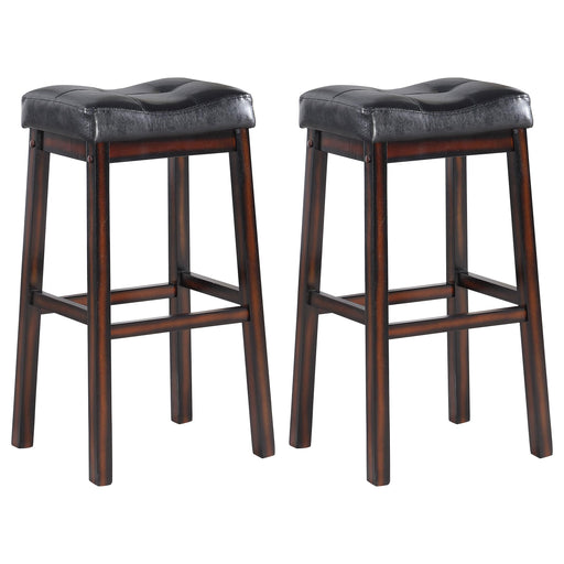 Donald Upholstered Bar Stools Black and Cappuccino (Set of 2) - Premium Barstool from Coaster Z2 Standard - Just $82! Shop now at Furniture Wholesale Plus  We are the best furniture store in Nashville, Hendersonville, Goodlettsville, Madison, Antioch, Mount Juliet, Lebanon, Gallatin, Springfield, Murfreesboro, Franklin, Brentwood