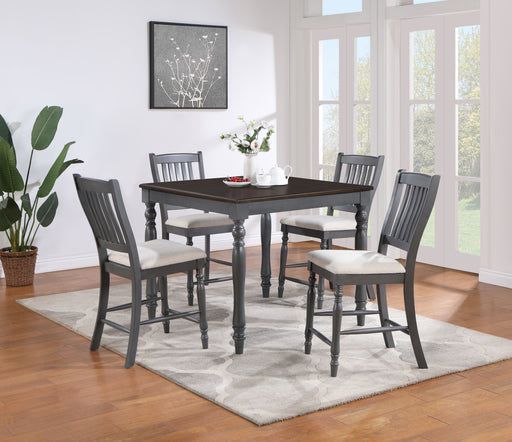 Wiley 5-piece Square Spindle Legs Counter Height Dining Set Beige and Grey - Premium Dining Room Set from Coaster Z2 Standard - Just $650! Shop now at Furniture Wholesale Plus  We are the best furniture store in Nashville, Hendersonville, Goodlettsville, Madison, Antioch, Mount Juliet, Lebanon, Gallatin, Springfield, Murfreesboro, Franklin, Brentwood