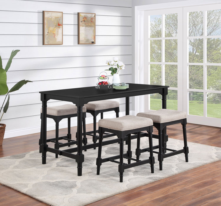 Martina 5-piece Rectangular Spindle Leg Counter Height Dining Set Oatmeal and Black - Premium Dining Room Set from Coaster Z2 Standard - Just $590! Shop now at Furniture Wholesale Plus  We are the best furniture store in Nashville, Hendersonville, Goodlettsville, Madison, Antioch, Mount Juliet, Lebanon, Gallatin, Springfield, Murfreesboro, Franklin, Brentwood