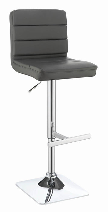 Bianca Upholstered Adjustable Bar Stools Grey and Chrome (Set of 2) - Premium Barstool from Coaster Z2 Standard - Just $122! Shop now at Furniture Wholesale Plus  We are the best furniture store in Nashville, Hendersonville, Goodlettsville, Madison, Antioch, Mount Juliet, Lebanon, Gallatin, Springfield, Murfreesboro, Franklin, Brentwood