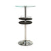 Gianella Glass Top Bar Table with Wine Storage Black and Chrome - Premium Counter Height Table from Coaster Z2 Standard - Just $170! Shop now at Furniture Wholesale Plus  We are the best furniture store in Nashville, Hendersonville, Goodlettsville, Madison, Antioch, Mount Juliet, Lebanon, Gallatin, Springfield, Murfreesboro, Franklin, Brentwood