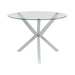 Vance Glass Top Dining Table with X-cross Base Chrome - Premium Dining Table from Coaster Z2 Standard - Just $286! Shop now at Furniture Wholesale Plus  We are the best furniture store in Nashville, Hendersonville, Goodlettsville, Madison, Antioch, Mount Juliet, Lebanon, Gallatin, Springfield, Murfreesboro, Franklin, Brentwood