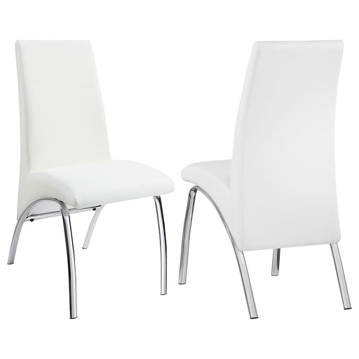 Bishop Upholstered Side Chairs White and Chrome (Set of 2) - Premium Dining Chair from Coaster Z2 Standard - Just $144! Shop now at Furniture Wholesale Plus  We are the best furniture store in Nashville, Hendersonville, Goodlettsville, Madison, Antioch, Mount Juliet, Lebanon, Gallatin, Springfield, Murfreesboro, Franklin, Brentwood