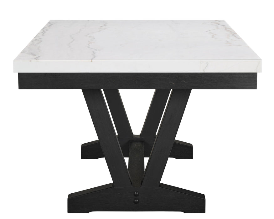 Varley - Genuine Marble Dining Table - Charcoal & White - Premium Dining Tables from Crown Mark - Just $689! Shop now at Furniture Wholesale Plus  We are the best furniture store in Nashville, Hendersonville, Goodlettsville, Madison, Antioch, Mount Juliet, Lebanon, Gallatin, Springfield, Murfreesboro, Franklin, Brentwood