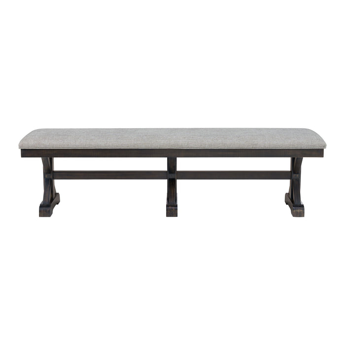 Montrose - Fabric Dining Bench - Espresso / Light Gray – Dining Benches by Elements International at Furniture Wholesale Plus , Nashville furniture store