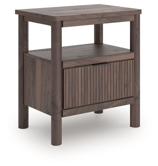 Pamytta - One Drawer Night Stand - Brown – Nightstands w/ Charging Stations by Signature Design by Ashley® at Furniture Wholesale Plus , Nashville furniture store