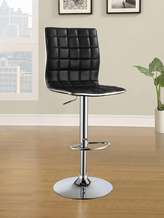 Ashbury Upholstered Adjustable Bar Stools Black and Chrome (Set of 2) - Premium Barstool from Coaster Z2 Standard - Just $126! Shop now at Furniture Wholesale Plus  We are the best furniture store in Nashville, Hendersonville, Goodlettsville, Madison, Antioch, Mount Juliet, Lebanon, Gallatin, Springfield, Murfreesboro, Franklin, Brentwood