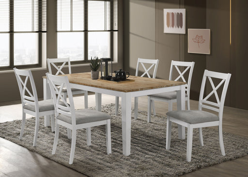 Hollis Rectangular Dining Table Set Brown and White - Premium Dining Room Set from Coaster Z2 Standard - Just $870! Shop now at Furniture Wholesale Plus  We are the best furniture store in Nashville, Hendersonville, Goodlettsville, Madison, Antioch, Mount Juliet, Lebanon, Gallatin, Springfield, Murfreesboro, Franklin, Brentwood