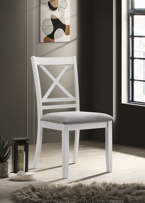 Hollis Cross Back Wood Dining Side Chair White - Premium Dining Chair from Coaster Z2 Standard - Just $100! Shop now at Furniture Wholesale Plus  We are the best furniture store in Nashville, Hendersonville, Goodlettsville, Madison, Antioch, Mount Juliet, Lebanon, Gallatin, Springfield, Murfreesboro, Franklin, Brentwood