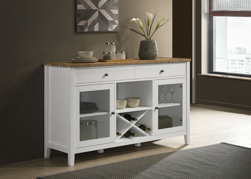 Hollis 2-door Dining Sideboard with Drawers Brown and White - Premium Server from Coaster Z2 Standard - Just $858! Shop now at Furniture Wholesale Plus  We are the best furniture store in Nashville, Hendersonville, Goodlettsville, Madison, Antioch, Mount Juliet, Lebanon, Gallatin, Springfield, Murfreesboro, Franklin, Brentwood