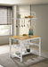 Hollis Kitchen Island Counter Height Table with Pot Rack Brown and White - Premium Kitchen Island from Coaster Z2 Standard - Just $490! Shop now at Furniture Wholesale Plus  We are the best furniture store in Nashville, Hendersonville, Goodlettsville, Madison, Antioch, Mount Juliet, Lebanon, Gallatin, Springfield, Murfreesboro, Franklin, Brentwood