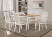 Anwar Rectangular Dining Table Set Natural Acacia and Off White - Premium Dining Room Set from Coaster Z2 Standard - Just $918! Shop now at Furniture Wholesale Plus  We are the best furniture store in Nashville, Hendersonville, Goodlettsville, Madison, Antioch, Mount Juliet, Lebanon, Gallatin, Springfield, Murfreesboro, Franklin, Brentwood