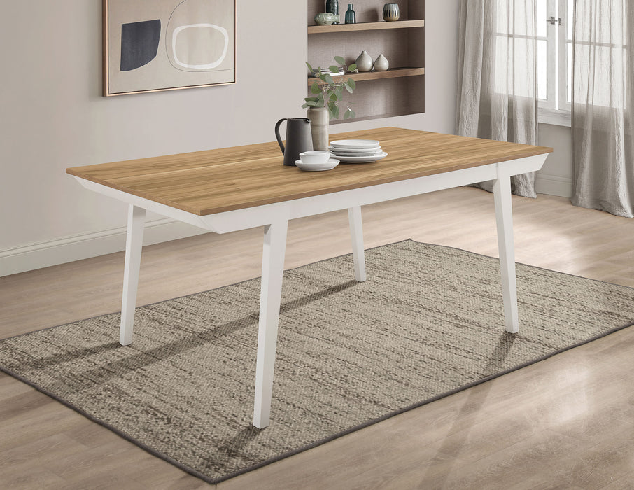 Anwar Rectangular Wood Dining Table Natural Acacia and Off White - Premium Dining Table from Coaster Z2 Standard - Just $446! Shop now at Furniture Wholesale Plus  We are the best furniture store in Nashville, Hendersonville, Goodlettsville, Madison, Antioch, Mount Juliet, Lebanon, Gallatin, Springfield, Murfreesboro, Franklin, Brentwood