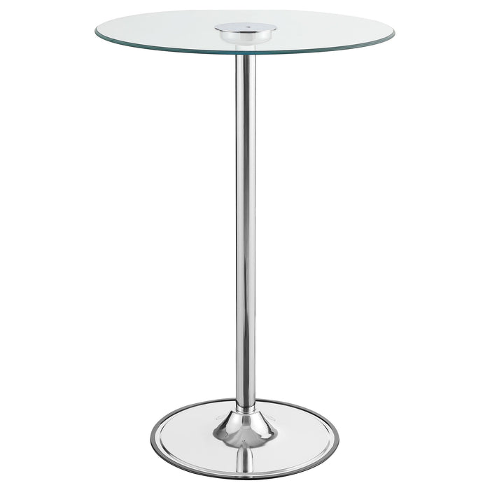 Thea LED Bar Table Chrome and Clear - Premium Counter Height Table from Coaster Z2 Standard - Just $198! Shop now at Furniture Wholesale Plus  We are the best furniture store in Nashville, Hendersonville, Goodlettsville, Madison, Antioch, Mount Juliet, Lebanon, Gallatin, Springfield, Murfreesboro, Franklin, Brentwood