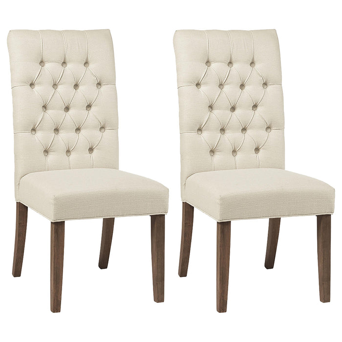 Douglas Tufted Back Dining Chairs Vineyard Oak (Set of 2) - Premium Dining Chair from Coaster Z2 Standard - Just $134! Shop now at Furniture Wholesale Plus  We are the best furniture store in Nashville, Hendersonville, Goodlettsville, Madison, Antioch, Mount Juliet, Lebanon, Gallatin, Springfield, Murfreesboro, Franklin, Brentwood