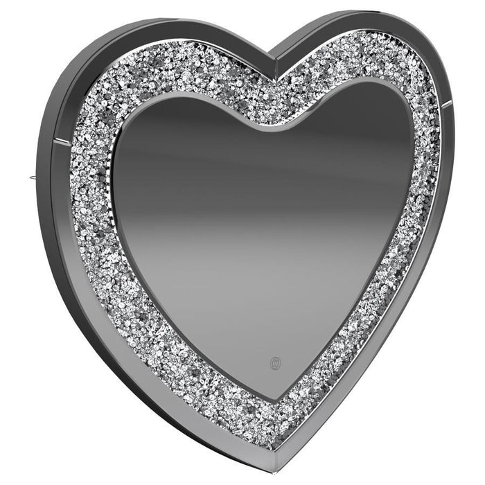 Aiko - Heart Shaped LED Light Wall Mirror - Silver - Premium Wall Mirrors from CoasterEssence - Just $349! Shop now at Furniture Wholesale Plus  We are the best furniture store in Nashville, Hendersonville, Goodlettsville, Madison, Antioch, Mount Juliet, Lebanon, Gallatin, Springfield, Murfreesboro, Franklin, Brentwood