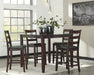 Coviar - Brown - DRM Counter Table Set (Set of 5) - Premium 5 Piece Dining Room Sets from Signature Design by Ashley® - Just $518! Shop now at Furniture Wholesale Plus  We are the best furniture store in Nashville, Hendersonville, Goodlettsville, Madison, Antioch, Mount Juliet, Lebanon, Gallatin, Springfield, Murfreesboro, Franklin, Brentwood