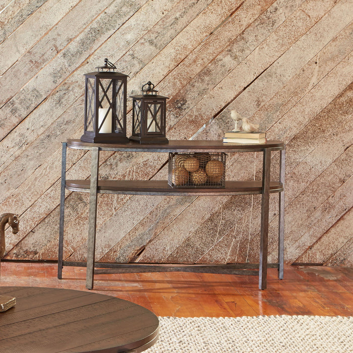Breckinridge - Demilune Sofa Table - Dark Brown – Sofa Tables by Liberty Furniture at Furniture Wholesale Plus , Nashville furniture store
