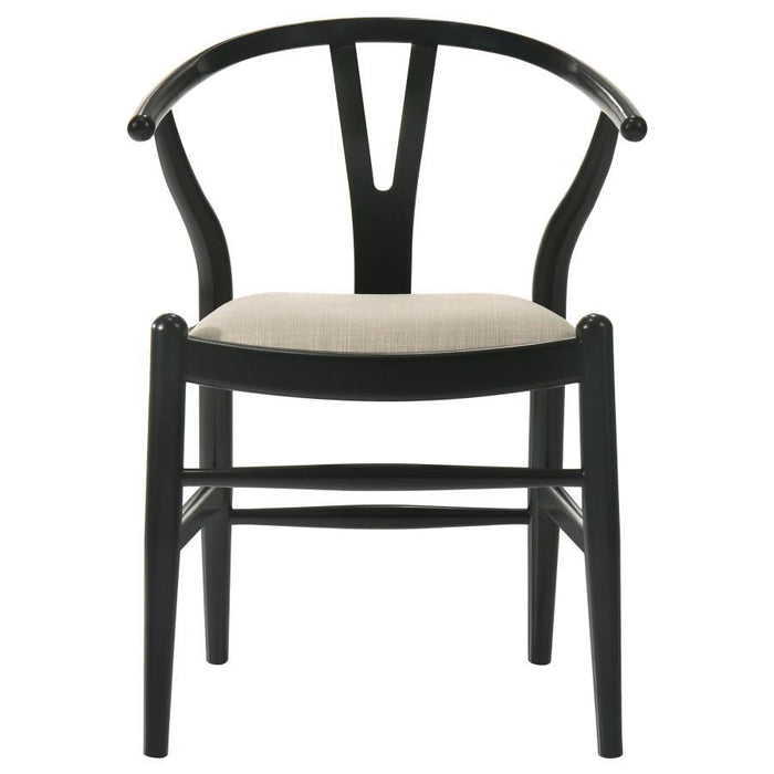 Crestmont - Wood Wishbone Dining Side Chair (Set of 2) - Black – Chair Sets by Coaster Fine Furniture at Furniture Wholesale Plus , Nashville furniture store