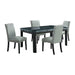 Francesca - Rectangular 5 Piece Gray PU Chairs Dining Set, Table & Four Chairs - Gray Marble – 5 Piece Dining Room Sets by Elements International at Furniture Wholesale Plus , Nashville furniture store