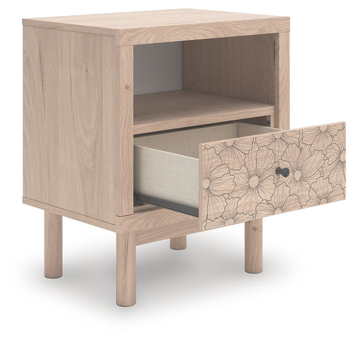 Arloster - One Drawer Night Stand - Tan – Nightstands w/ Charging Stations by Signature Design by Ashley® at Furniture Wholesale Plus , Nashville furniture store