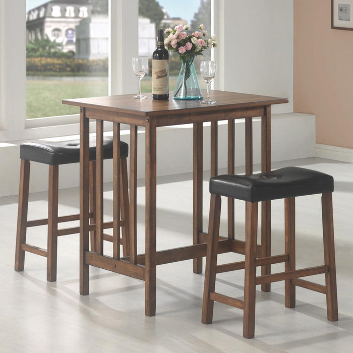 Oleander 3-piece Counter Height Dining Table Set Nut Brown - Premium Dining Room Set from Coaster Z2 Standard - Just $230! Shop now at Furniture Wholesale Plus  We are the best furniture store in Nashville, Hendersonville, Goodlettsville, Madison, Antioch, Mount Juliet, Lebanon, Gallatin, Springfield, Murfreesboro, Franklin, Brentwood