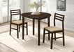 Bucknell 3-piece Dining Set with Drop Leaf Cappuccino and Tan - Premium Dining Room Set from Coaster Z2 Standard - Just $258! Shop now at Furniture Wholesale Plus  We are the best furniture store in Nashville, Hendersonville, Goodlettsville, Madison, Antioch, Mount Juliet, Lebanon, Gallatin, Springfield, Murfreesboro, Franklin, Brentwood