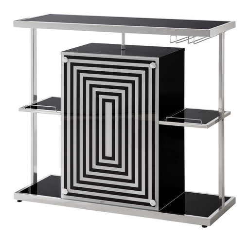 Zinnia 2-tier Bar Unit Glossy Black and White - Premium Bar from Coaster Z2 Standard - Just $390! Shop now at Furniture Wholesale Plus  We are the best furniture store in Nashville, Hendersonville, Goodlettsville, Madison, Antioch, Mount Juliet, Lebanon, Gallatin, Springfield, Murfreesboro, Franklin, Brentwood