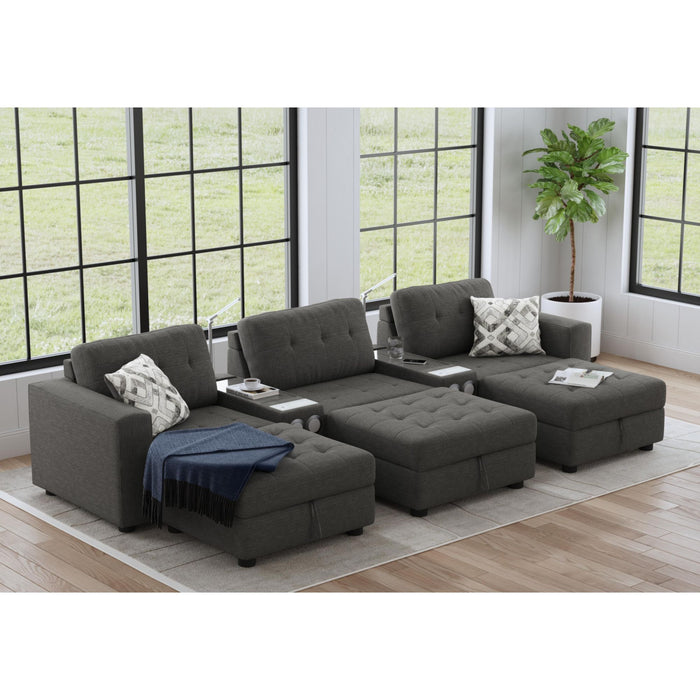 Options One - Living Room Set Sectional – 2 Piece Living Room Sets by Elements International at Furniture Wholesale Plus , Nashville furniture store