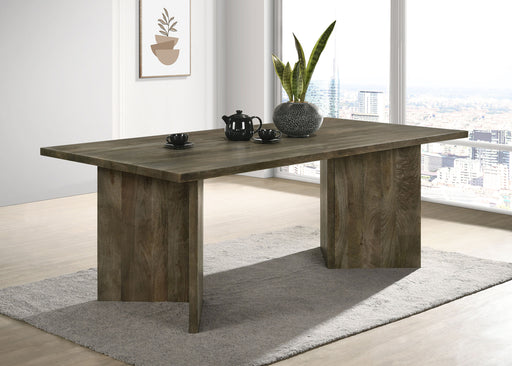 Tyler Rectangular Double V-Leg Dining Table Mango Brown - Premium Dining Table from Coaster Z2 Standard - Just $830! Shop now at Furniture Wholesale Plus  We are the best furniture store in Nashville, Hendersonville, Goodlettsville, Madison, Antioch, Mount Juliet, Lebanon, Gallatin, Springfield, Murfreesboro, Franklin, Brentwood