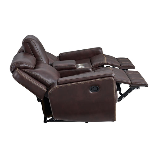 Panther - Motion Loveseat With Console - Neono Brown – Reclining Loveseats by Elements International at Furniture Wholesale Plus , Nashville furniture store