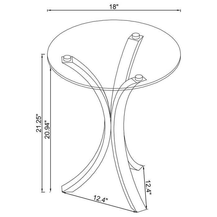 Laning - Round Glass Top Acrylic Side Table - Clear – Side Tables by CoasterEveryday at Furniture Wholesale Plus , Nashville furniture store
