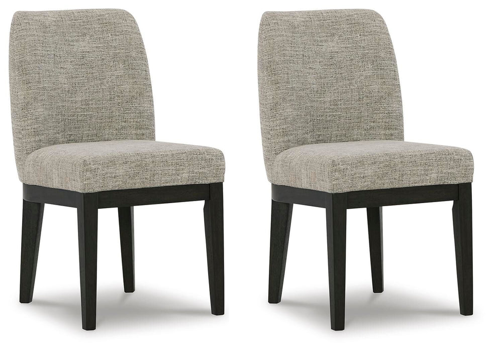 Burkhaus - Dining UPH Side Chair (Set of 2) - Beige / Dark Brown – Chair Sets by Signature Design by Ashley® at Furniture Wholesale Plus , Nashville furniture store