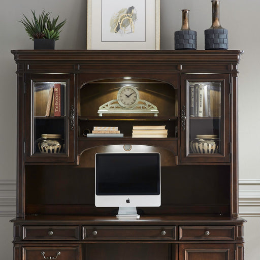 Brayton Manor - Jr Executive Credenza Hutch - Cognac – Hutches by Liberty Furniture at Furniture Wholesale Plus , Nashville furniture store