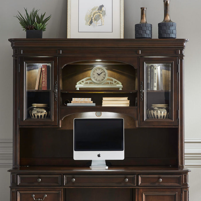 Brayton Manor - Jr Executive Credenza Hutch - Cognac – Hutches by Liberty Furniture at Furniture Wholesale Plus , Nashville furniture store