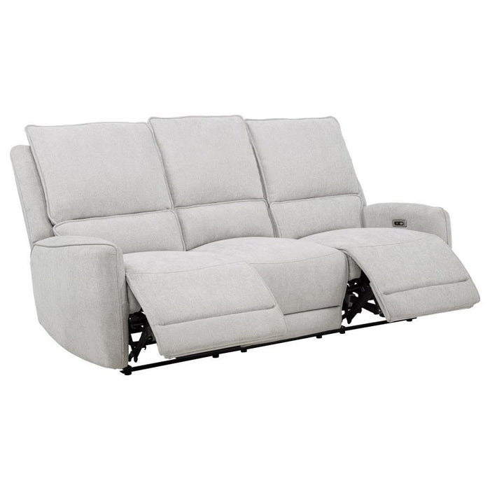 Sylmar - Chenille Upholstered Power Reclining Sofa - Dove Gray – Reclining Sofas by Coaster Fine Furniture at Furniture Wholesale Plus , Nashville furniture store