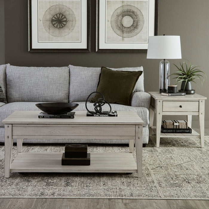 Lake House - Optional 3 Piece Set - Weathered White – Table Sets by Liberty Furniture at Furniture Wholesale Plus , Nashville furniture store