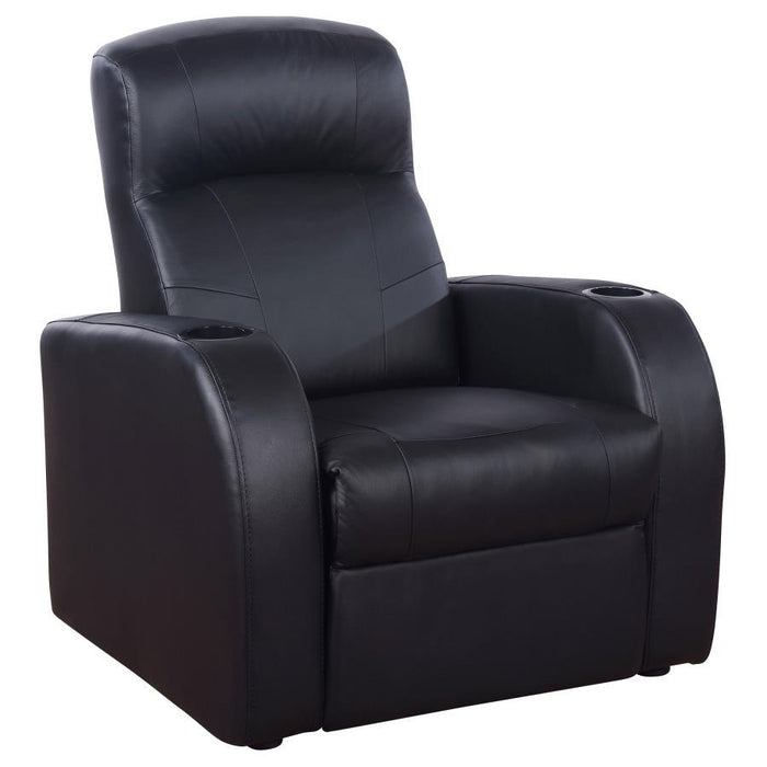 Cyrus - Upholstered Track Arm Recliner - Black - Premium Reclining Chairs from CoasterEssence - Just $759! Shop now at Furniture Wholesale Plus  We are the best furniture store in Nashville, Hendersonville, Goodlettsville, Madison, Antioch, Mount Juliet, Lebanon, Gallatin, Springfield, Murfreesboro, Franklin, Brentwood